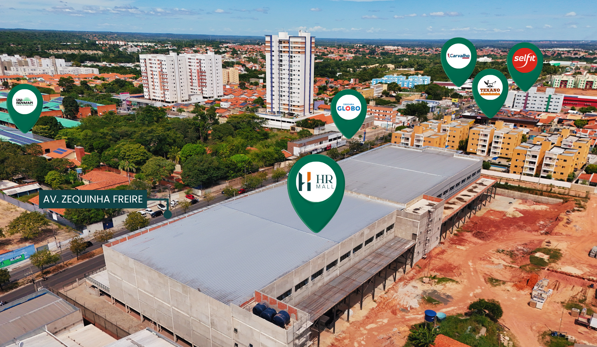 Localização do HR Mall na Av. Zequinha Freire